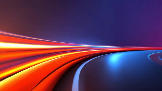Abstract light trail curved line blue background red streak neon glow motion blur speed effect futuristic design dynamic composition dark space abstract light trail neon curve motion blur futuristic
