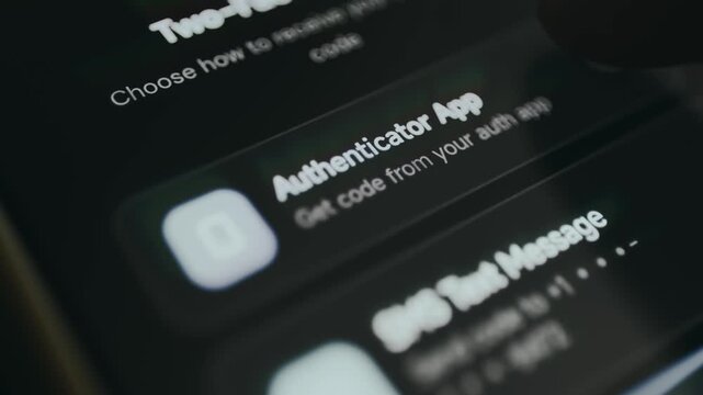 User chooses app-based code generation for 2FA verification
