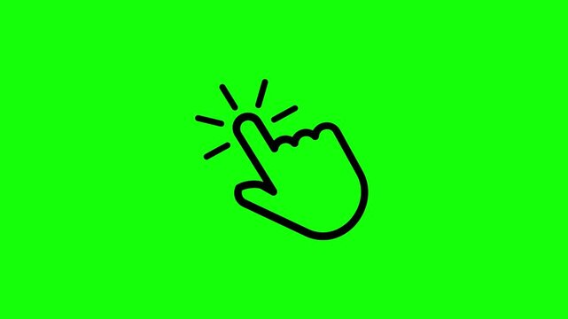 Play button icon with hand on green background
