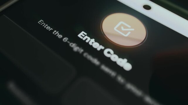 Screen requesting a 6-digit verification code to complete a secure login