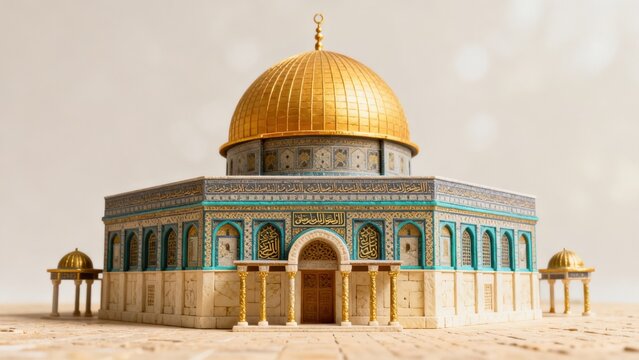 Model of a golden dome building