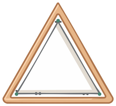 Illustration of a Triangle frame, simple cartoon style with neutral colors, ideal for geometric concepts or educational use