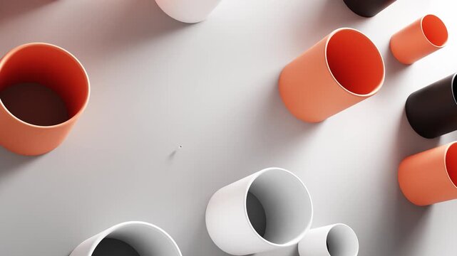 Minimal cylinder background with soft shadows that gently pulse in a seamless loop
