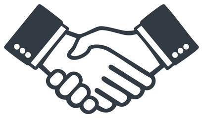 Fototapeta premium Icon of two hands shaking, symbolizing agreement and collaboration