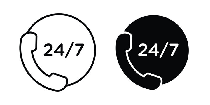 24 7 call support icon for ui design. Vector Eps10