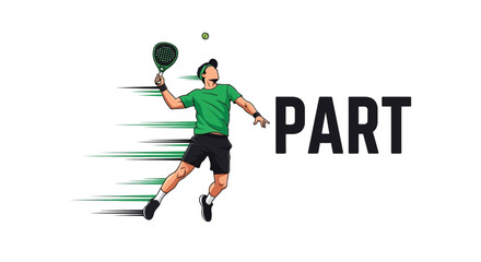 Fototapeta premium Dynamic Padel Player Hitting the Ball with Focus and Precision on the Court