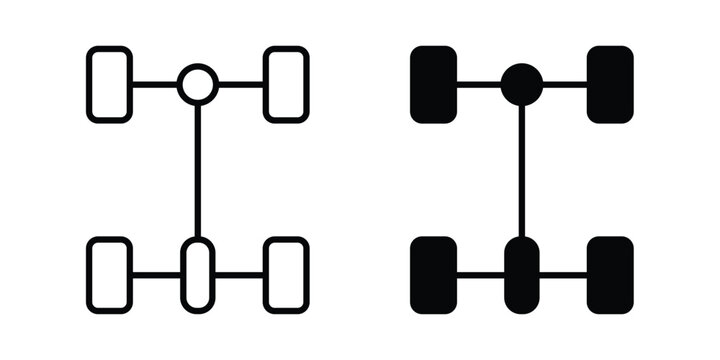 Car chassis icon for ui design. Vector Eps10