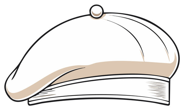 Stylish Beret Hat Illustration, Fashionable Headwear with Clean Lines and Modern Style