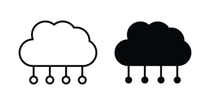 Cloud computing icon for ui design. Vector Eps10