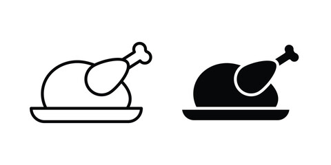 Cooked chicken icon for ui design. Vector Eps10 © Dan