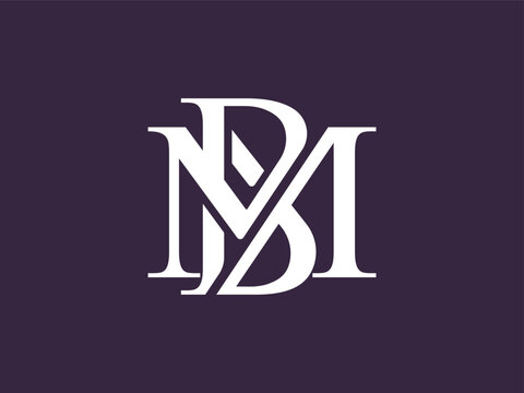 Minimalist and elegant BM letter monogram logo featuring artistic serif typography in a luxury style.
