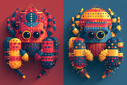 Cute jump spaider in pixel art