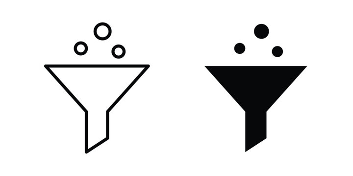 Filter funnel process icon for ui design. Vector Eps10