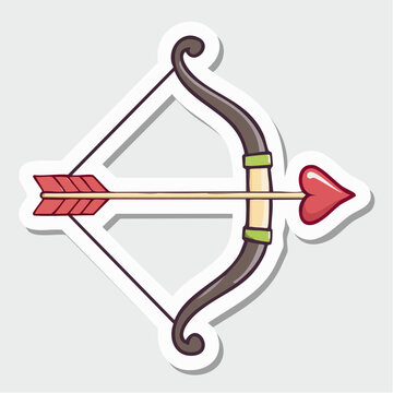 Cupid's Bow and Arrow with Heart Arrowhead
