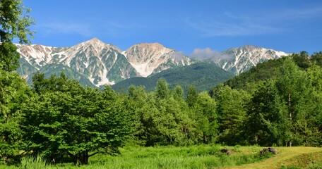 新緑に映える初夏の白馬村 © sada