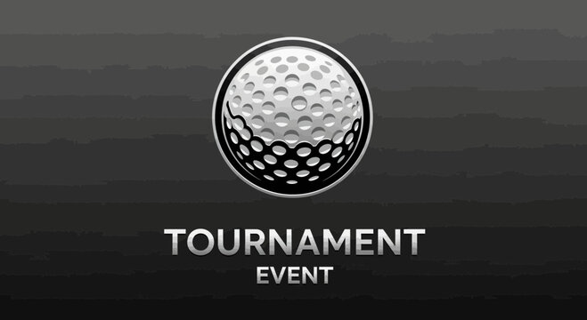 Elegant Black And White Golf Tournament Event Logo Design For Sporting Celebration