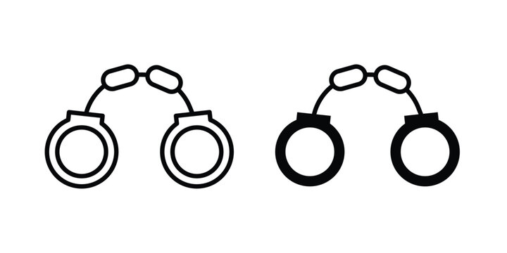 Handcuffs icon for ui design. Vector Eps10