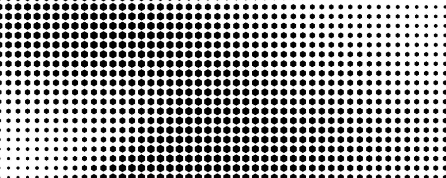 Dotted halftone gradient texture. Fading polka dot background. Repeated dots gradation pattern. Black vanishing comic pop art overlay backdrop. Halftone raster effect wallpaper. Vector Ilustration