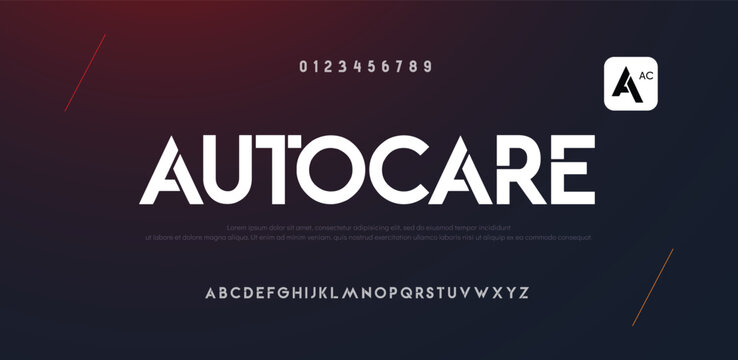 Autocar, Speed letters set. Red race font. Italic bold racing style vector latin alphabet. Fonts for event, promo, logo, banner, monogram and poster. Typeset design.