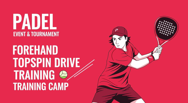 Dynamic Padel Tennis Player in Action at a Tournament Training Camp