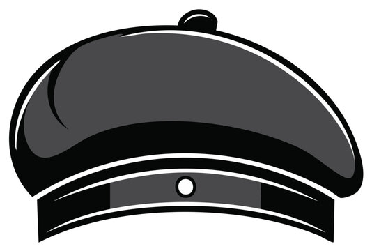 Elegant Painter's Beret Cap Illustration: Stylish Headwear for Artistic Expression