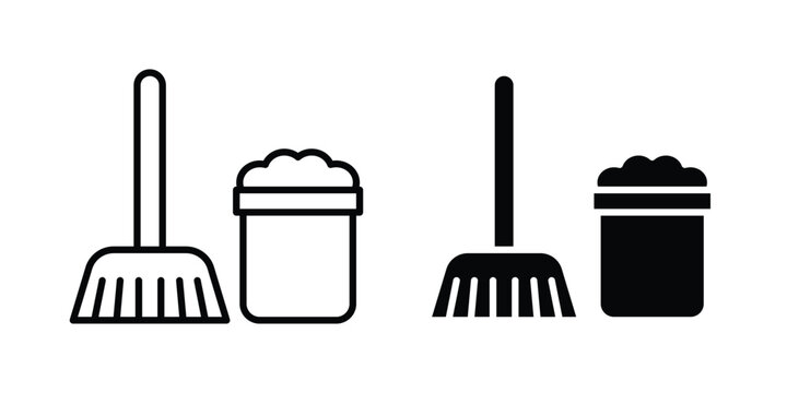 Mop cleaning icon for ui design. Vector Eps10