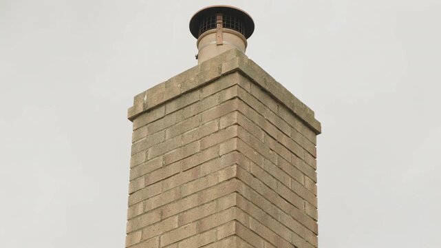 House brick built chimney smoke stack stock footage