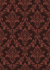 Luxury red damask pattern in deep maroon tones with royal vintage ornaments for a seamless red damask pattern background, premium wine labels, theatrical backdrops, and classic decor. Luxury red damask pattern in deep maroon tones with royal vintage ornaments for a seamless red damask pattern background, premium wine labels, theatrical backdrops, and classic decor.