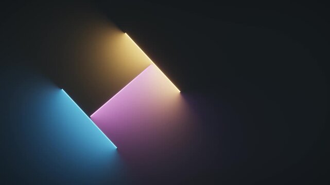 Abstract wall plane with pastel neon glow looping background