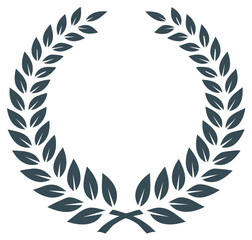Obraz premium Classic laurel wreath circular frame icon symbolizing victory, achievement, and honor