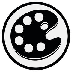 Obraz premium Artist's Paint Palette Icon Symbol Silhouette Simple Design