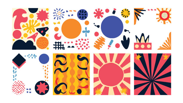 Colorful Abstract Elements Collection: a set of visually captivating elements with a contemporary design, ready for enhancing projects. 