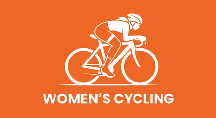 Fototapeta premium Elegant Women's Cycling Icon in Dynamic Motion Representing Endurance and Speed