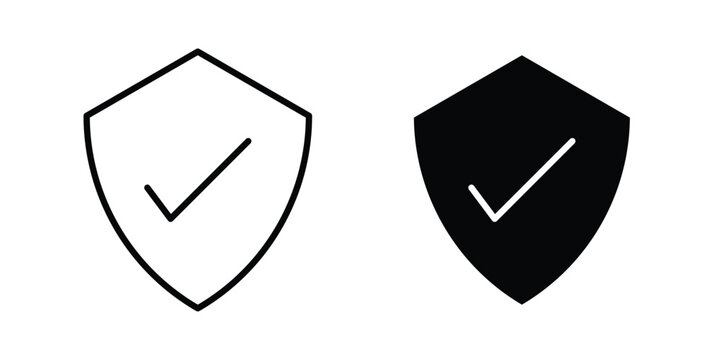 Verified shield icon for ui design. Vector Eps10