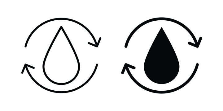 Water recycling icon for ui design. Vector Eps10