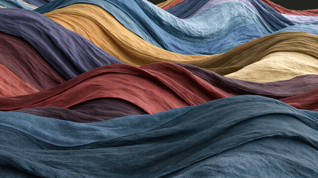 Sustainable Fashion Upcycled Textile With Flowing Fabric Waves