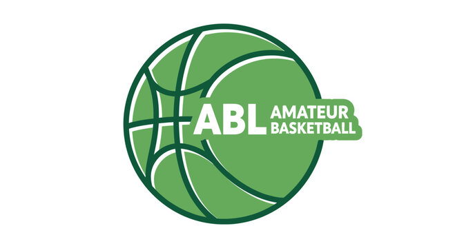 Green Basketball Logo for Amateur League: ABL Symbol and Sporting Graphic Design Element