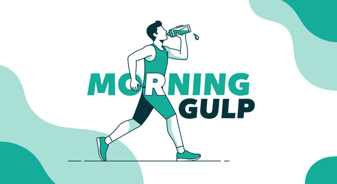 Healthy Lifestyle Concept Depicting a Runner Hydrating With Refreshing Drink in the Morning
