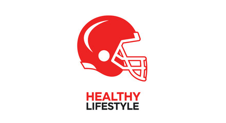 Obraz premium Healthy Lifestyle, American Football Helmet Design Representing Sports and Wellness