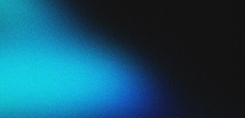 Obraz premium Abstract bright cyan light gradient background with artistic grain texture and intense film noise.