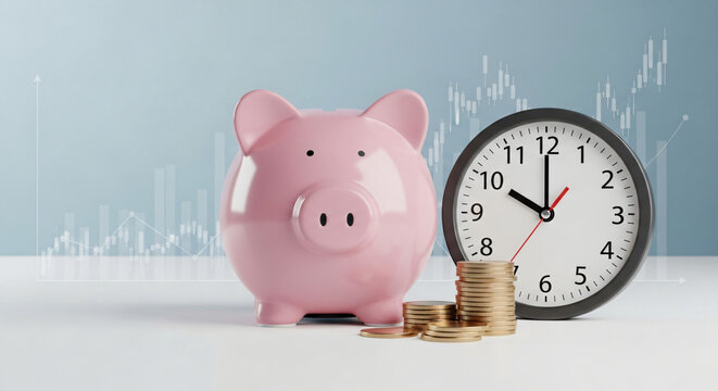 Saving Money Concept with coins, close up, web header