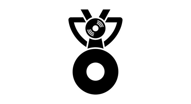 Black vinyl record player turntable.