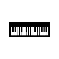 Fototapeta premium Piano keys keyboard silhouette icon for music studio and sythesiser gear.