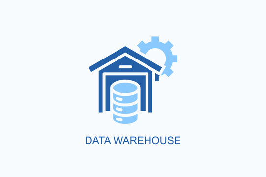 Data Warehouse Icon Or Logo Isolated Vector Illustration