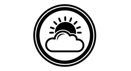 Fototapeta premium Weather Cloud Sun Symbol Icon.