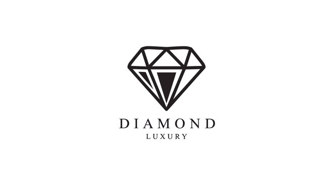 Minimalist Diamond Logo Design - Luxury Gemstone Icon