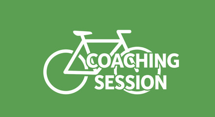 Fototapeta premium Inspiring Coaching Session in Green Tones Featuring a Stylish Bicycle Graphic