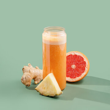 Fresh smoothie with ananas and grapefruit