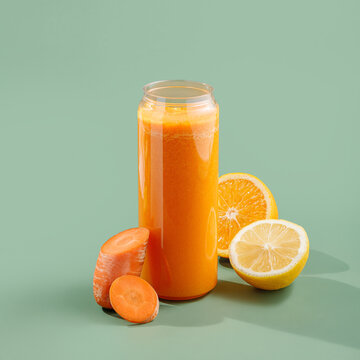 orange smoothie with carrot and oranges