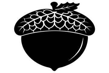 acorn silhouette vector, acorn vector icon, acorn black symbol © Silhouette Studio